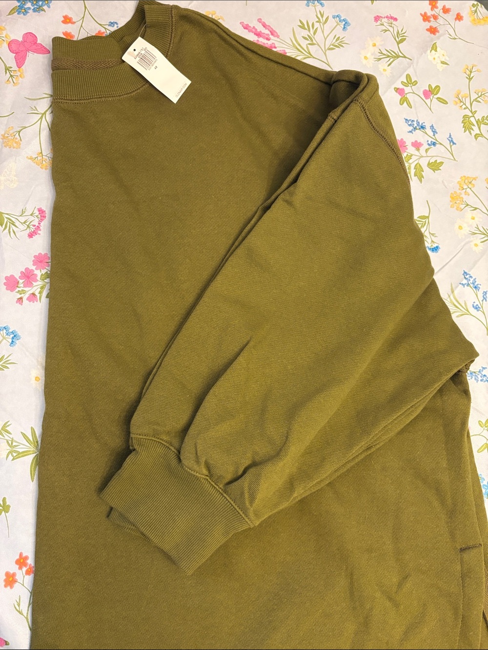 Old Navy Olive Green Tunic Length Crewneck Sweatshirt Size 4X NWT